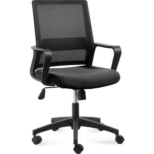Кресло офисное NORDEN Бит черный пластик/черная сетка/черная ткань кресло brabix prestige ergo mg0311 регулируемая эргономичная спинка ткань черная 531872