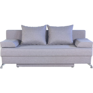 Диван еврокнижка Шарм-Дизайн Евро лайт светло-серый диван еврокнижка мебелико майами рогожка серый подушки бежевые