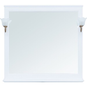Зеркало Aquanet Валенса 105 с подсветкой, белое матовое (238830, 173024) зеркало шкаф aquanet честер 105 белый золото 186084