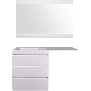 Мебель для ванной Style line Даллас Люкс 78 (140L) три ящика, под стиральную машину, белая зеркало style line даллас люкс 100 белое сс 00000311