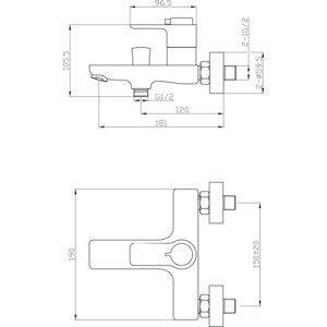Термостат для ванны Orange хром (T19-100cr)