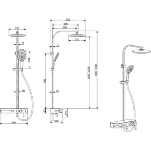Душевая система Bravat Meissen со смесителем, хром (F6277312CP-A-ENG)