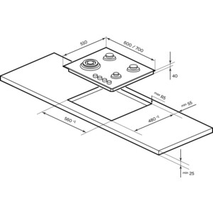 Газовая варочная панель Lex GVG 6040-1 IV Light