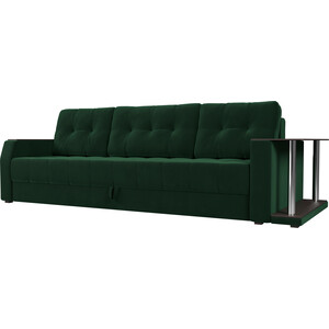 Диван-еврокнижка АртМебель Атлант велюр зеленый стол с правой стороны диван прямой атлант мини микровельвет бежевый коричневый