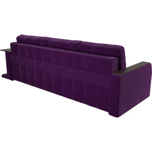 Диван АртМебель Атлант микровельвет фиолетовый стол с правой стороны