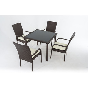 Комплект для отдыха Vinotti F0824 (4 кресла+стол) комплект для отдыха vinotti 01 90 темный коньяк подушки клетка