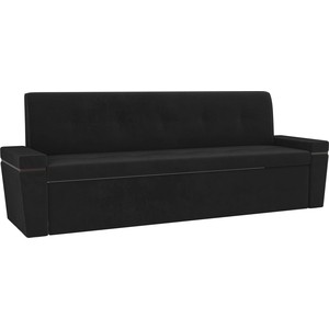 Кухонный прямой диван АртМебель Деметра велюр черный прямой диван книжка артмебель потрленд велюр фиолетовый