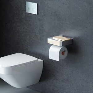 Держатель туалетной бумаги Am.Pm Inspire 2.0 с полочкой и отсеком для хранения (A50A341500)