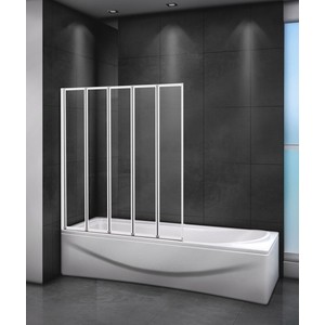 Шторка для ванны Cezares Relax V-5 120x140 левая, матовая Punto, серый (RELAX-V-5-120/140-P-Bi-L) шторка для ванны aquame 80х140 прозрачная матовая черная aqm2858 l