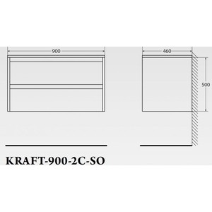 Тумба под раковину BelBagno Kraft 90, Pino Pasadena (KRAFT-900-2C-SO-PP)