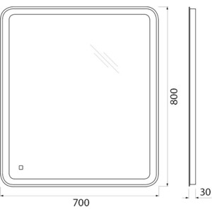 Зеркало BelBagno Spc-Mar 70х80 с подсветкой, сенсор (SPC-MAR-700-800-LED-TCH)