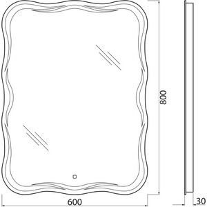 Зеркало BelBagno Spc-Ond 60х80 с подсветкой, сенсор (SPC-OND-600-800-LED-TCH)