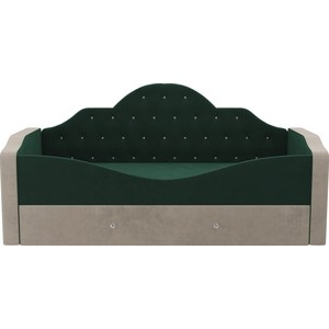 Детская кровать АртМебель Скаут велюр зеленый бежевый