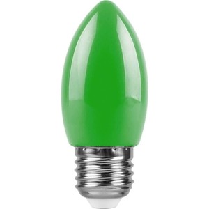 Лампа светодиодная Feron LB-376 25926 E27 1W зеленый Свеча Матовая