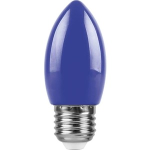 Лампа светодиодная Feron LB-376 25925 E27 1W синий Свеча Матовая