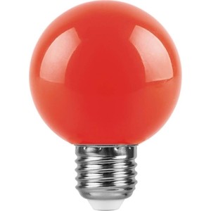 Лампа светодиодная Feron LB-371 25905 E27 3W красный Шар Матовая