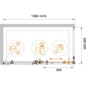 Душевой уголок Cezares Stylus-M AH-1 140х90 прозрачный, хром (STYLUS-O-M-AH-1-140/90-C-Cr)