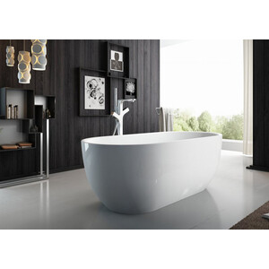 Акриловая ванна BelBagno 150x80 со смесителем, слив-перелив хром (BB70-1500-800, F7514100)