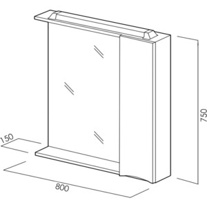 Зеркальный шкаф BelBagno Marino левый, белый (MARINO-SPC-800/750-1A-BL-P-L)