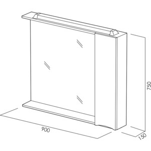 Зеркальный шкаф BelBagno Marino левый, белый (MARINO-SPC-900/750-1A-BL-P-L)