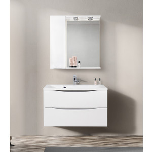 Зеркальный шкаф BelBagno Marino левый, белый (MARINO-SPC-900/750-1A-BL-P-L)