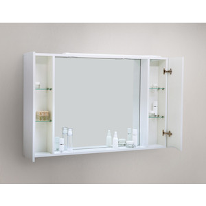 Зеркальный шкаф BelBagno Marino с подсветкой, белый (MARINO-SPC-1000/750-2A-BL-P)