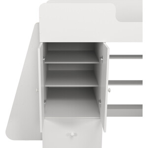 Кровать-чердак Капризун Р445 1 со шкафом белый