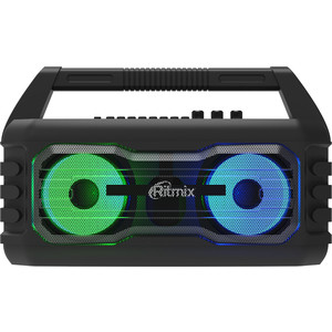 Портативная колонка Ritmix SP-610B (стерео, 20Вт, USB, Bluetooth, FM, 8 ч) черный микрофон ritmix rdm 126 black green