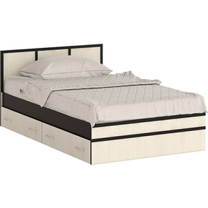 Кровать СВК Сакура 120х200 с ящиками, венге/дуб лоредо (1670012) кровать мдк кр13 венге дуб млечный
