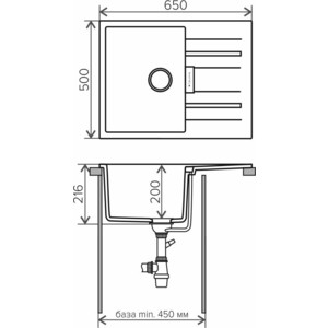 Кухонная мойка Tolero Loft TL-650 №001 серый металлик (473691)