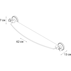 Полка стеклянная Fixsen Adele хром (FX-55003)