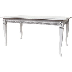 Стол обеденный Мебелик Фидея 3 120/160x70 белый, серебро (П0003532) мебелик стол обеденный массив решетка бук