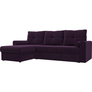 Угловой диван АртМебель Верона велюр фиолетовый левый угол ткань 1 м п pharell репс 295 см фиолетовый