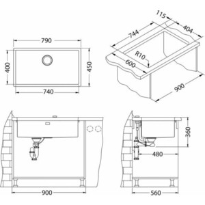 Кухонная мойка Alveus Quadrix 60 нержавеющая сталь (1092477)