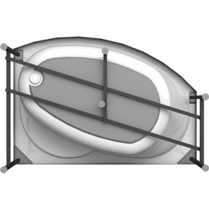 Акриловая ванна Radomir Vannesa Монти 150x105 левая, с каркасом и панелью (2-01-0-1-1-213, 2-21-0-1-0-213)