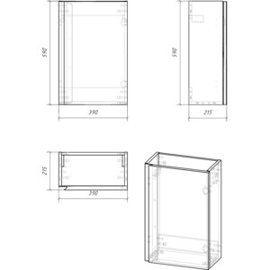 Мебель для ванной Cersanit Moduo 40 с дверкой, белая