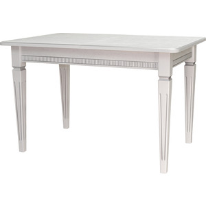 Стол обеденный Мебелик Васко В 86Н белый/серебро 120/170x80 (П0003526) стол обеденный мебелик фидея 3 120 160x70 белый серебро п0003532