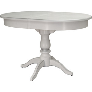 Стол обеденный Мебелик Тарун 4 белый/серебро 120/160x84 (П0003520) стол аврора кабриоль 105 эмаль белая патина серебро