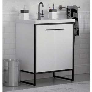 Мебель для ванной Corozo Айрон 60 черная/белая