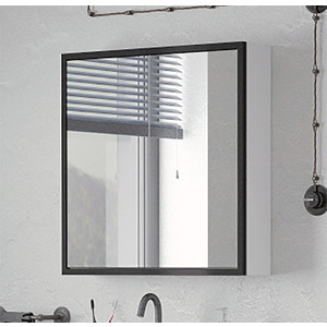 Зеркальный шкаф Corozo Айрон 70 черная/белая (SD-00000408) зеркальный шкаф 70x70 см белый глянец corozo айрон sd 00000408