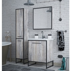 Мебель для ванной Corozo Айрон 60 черная/антик зеркальный шкаф corozo айрон 90 антик sd 00000282