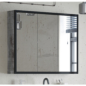 Зеркальный шкаф Corozo Айрон 90 черный/антик (SD-00000282) зеркальный шкаф 69 8x85 см дуб антик aquanet эвора 00182997
