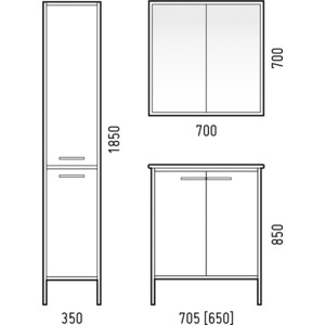 Зеркальный шкаф Corozo Айрон 70 серый/арт (SD-00000279)