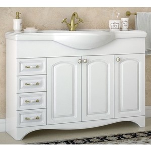 Мебель для ванной Corozo Классика 120 с бельевой корзиной, белая