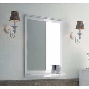Зеркало с полкой Corozo Блюз 65 белое (SD-00000002) зеркало corozo теор 70х80 v сенсор sd 00000843