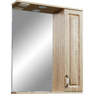 Зеркало-шкаф Stella Polar Кармела 65 с подсветкой, карпатская ель (SP-00000181) зеркало шкаф stella polar кармела 90 с ольха белая sp 00000186