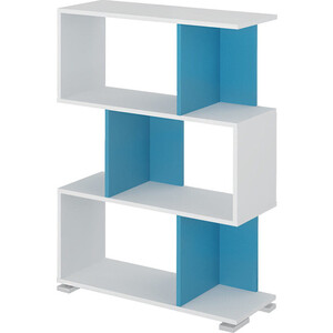 Cтеллаж МЭРДЭС СЛ-5-3 БЕСИ белый/синий банкетка мебелик ретро с ящиком белый полоса синий п0005824