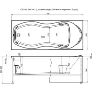 Акриловая ванна Aquanet Tessa New 170x70 с каркасом и панелью (242925, 242155)