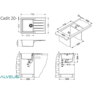 Кухонная мойка Alveus Cadit 20 granital, beige (1132024)