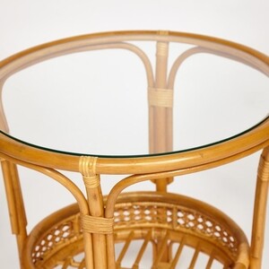 Террасный комплект (стол со стеклом + 2 кресла) TetChair Pelangi ротанг Honey (мед)